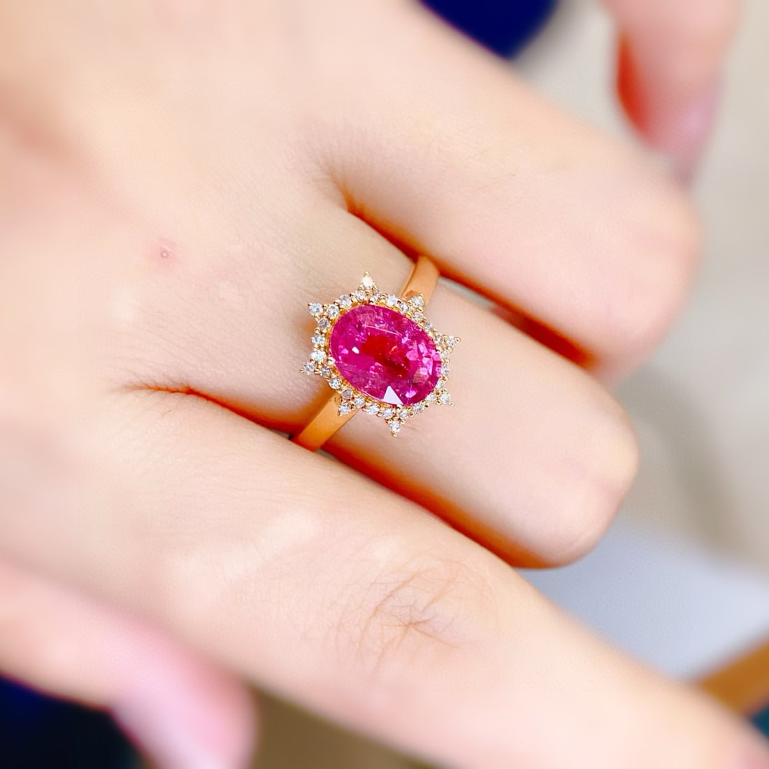 14k Gold 2.41 Ctw Natural Tourmaline & Diamond Ring - 4