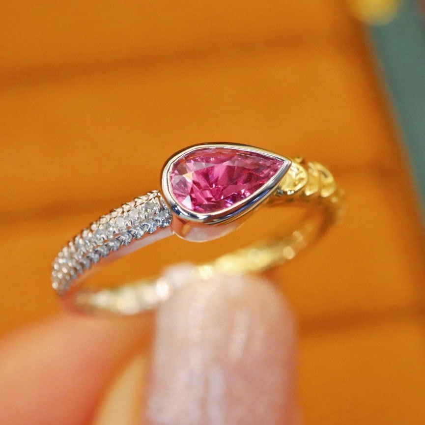 14k Gold 0.81 Ctw Natural Sapphire & Diamond Ring - 3