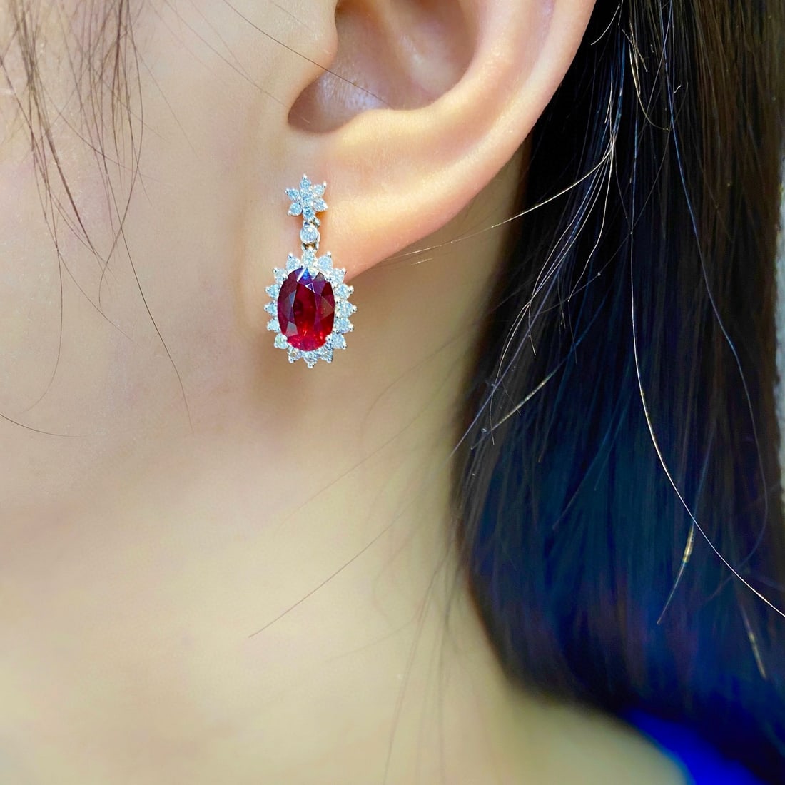 14k Gold 4.03 Ctw Natural Tourmaline & Diamond Earrings - 3