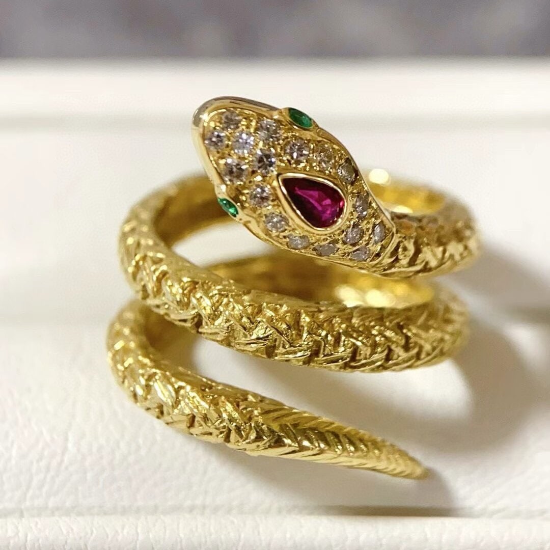 14k Gold 0.40 Ctw Natural Ruby & Emerald Ring (1 of 6)