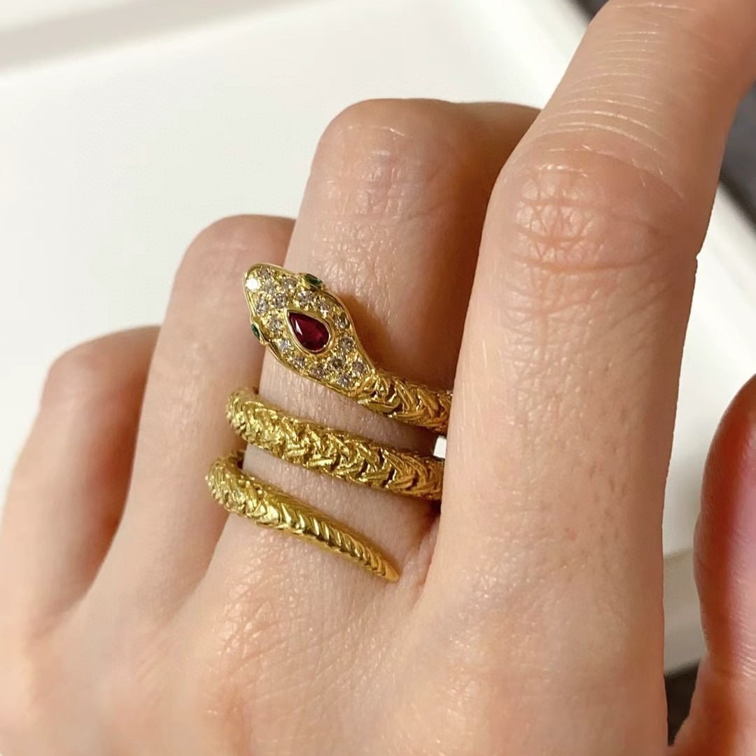 14k Gold 0.40 Ctw Natural Ruby & Emerald Ring - 2