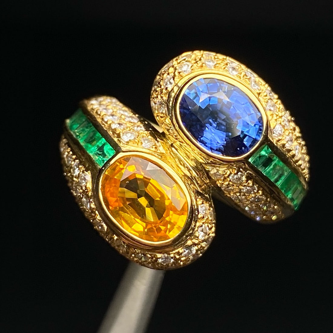 14k Gold 3.44 Ctw Natural Sapphire & Diamond Ring (1 of 6)