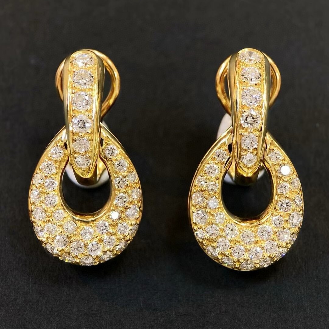 14k Gold 1.88 Ct Natural H Diamond Earrings (1 of 4)