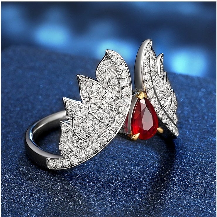 14k Gold 0.89 Ctw Natural Ruby & Diamond Ring - 2