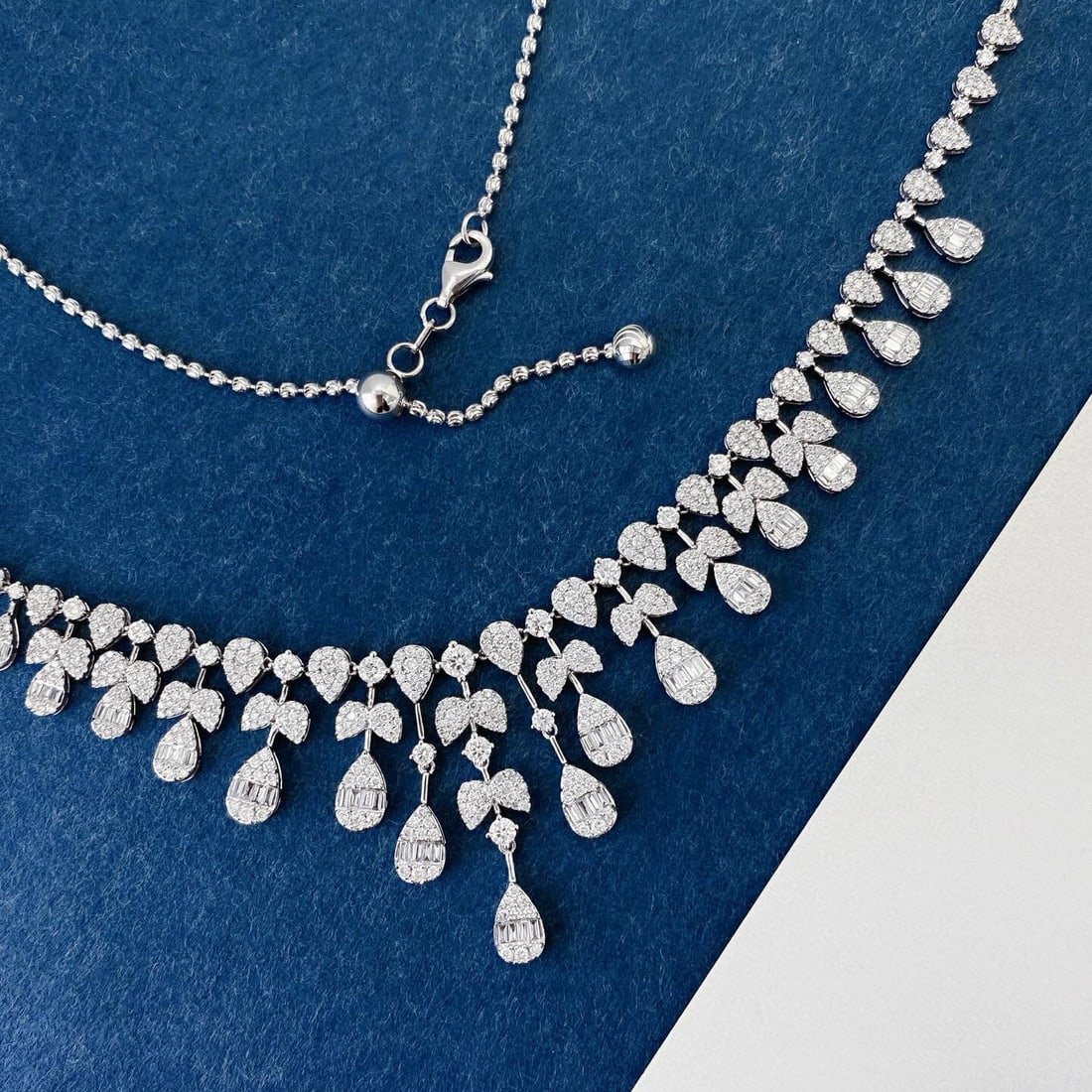 14k Gold 3.6 Ct Natural H Diamond Necklace - 4