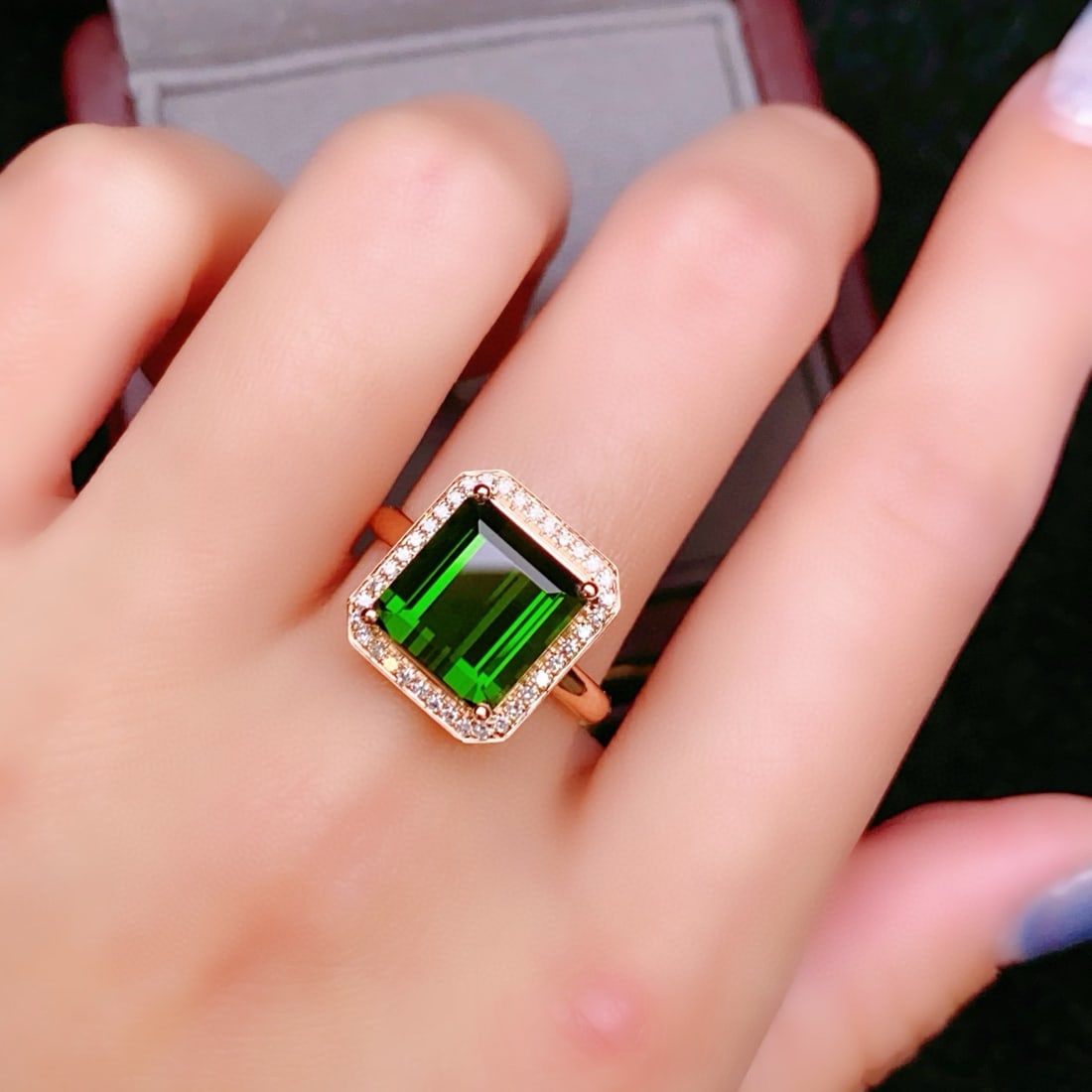 14k Gold 5.24 Ctw Natural Tourmaline & Diamond Ring - 6