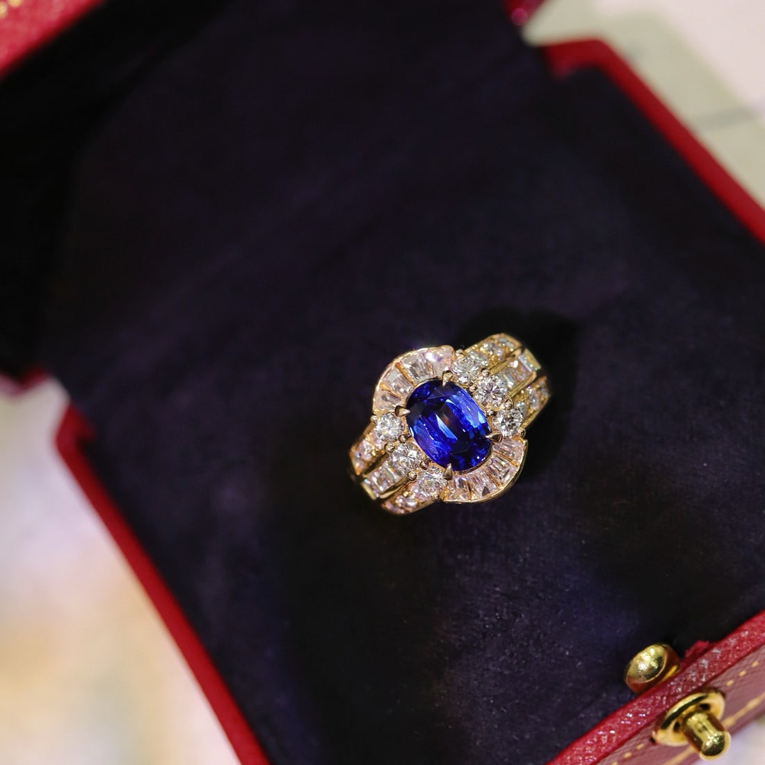 14k Gold 3.63 Ctw Natural Sapphire & Diamond Ring - 3