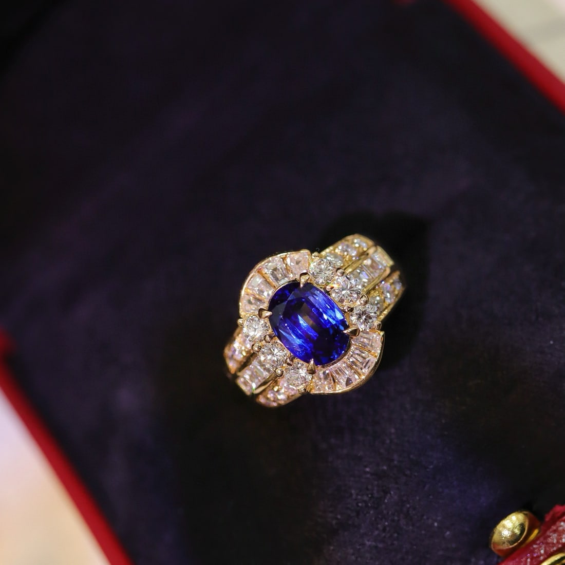 14k Gold 3.63 Ctw Natural Sapphire & Diamond Ring - 4