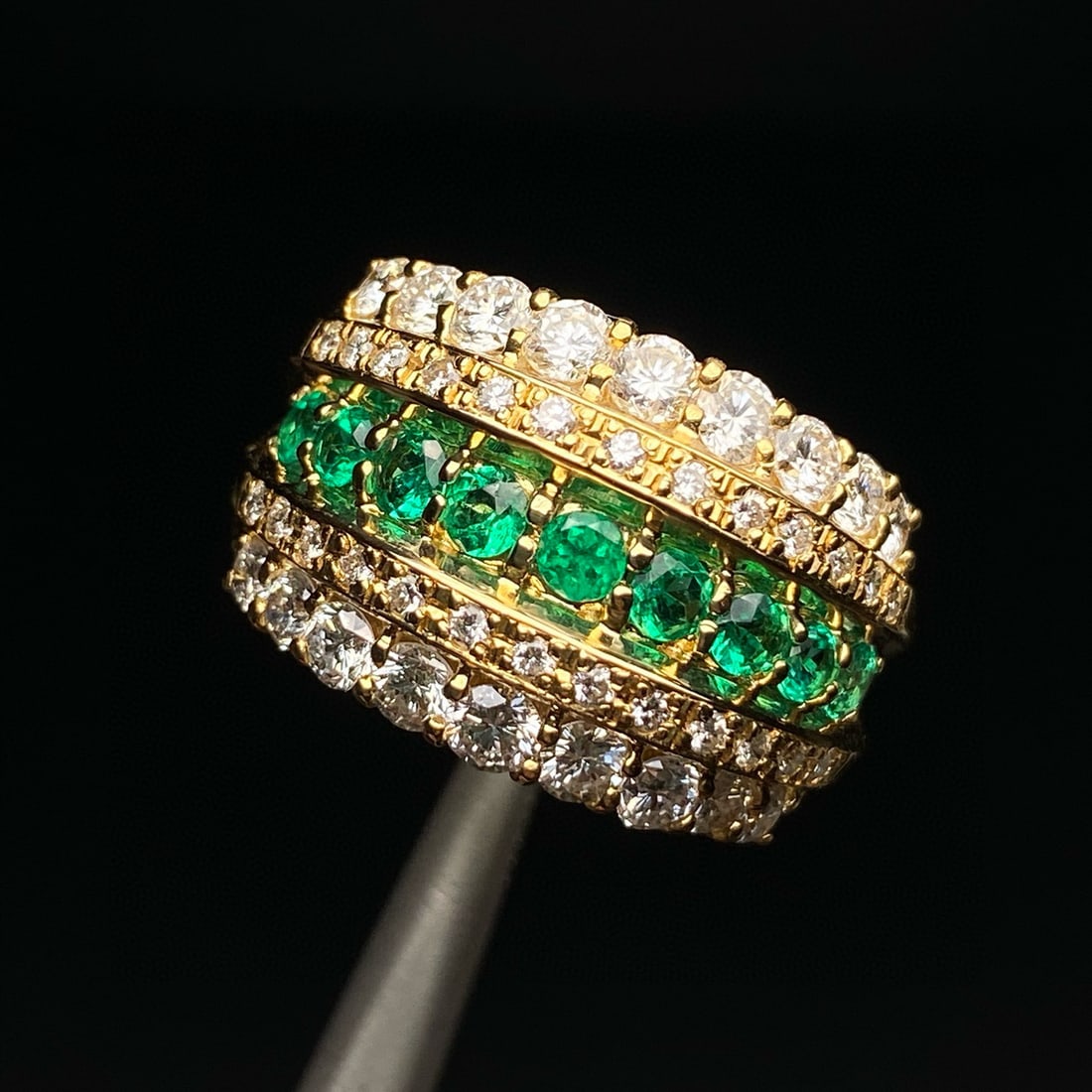14k Gold 1.94 Ctw Vivid Green Natural Emerald & Diamond Ring (1 of 6)