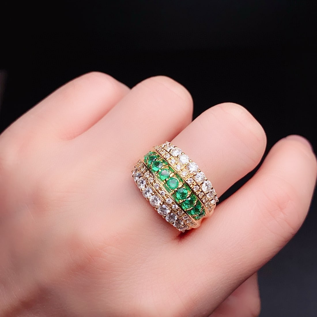 14k Gold 1.94 Ctw Vivid Green Natural Emerald & Diamond Ring - 2