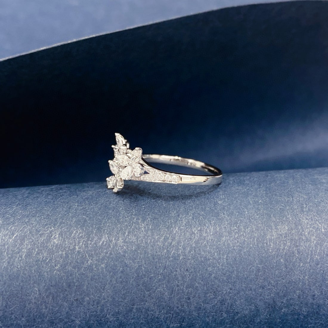 14k Gold 0.95 Ct Natural H Diamond Ring - 5