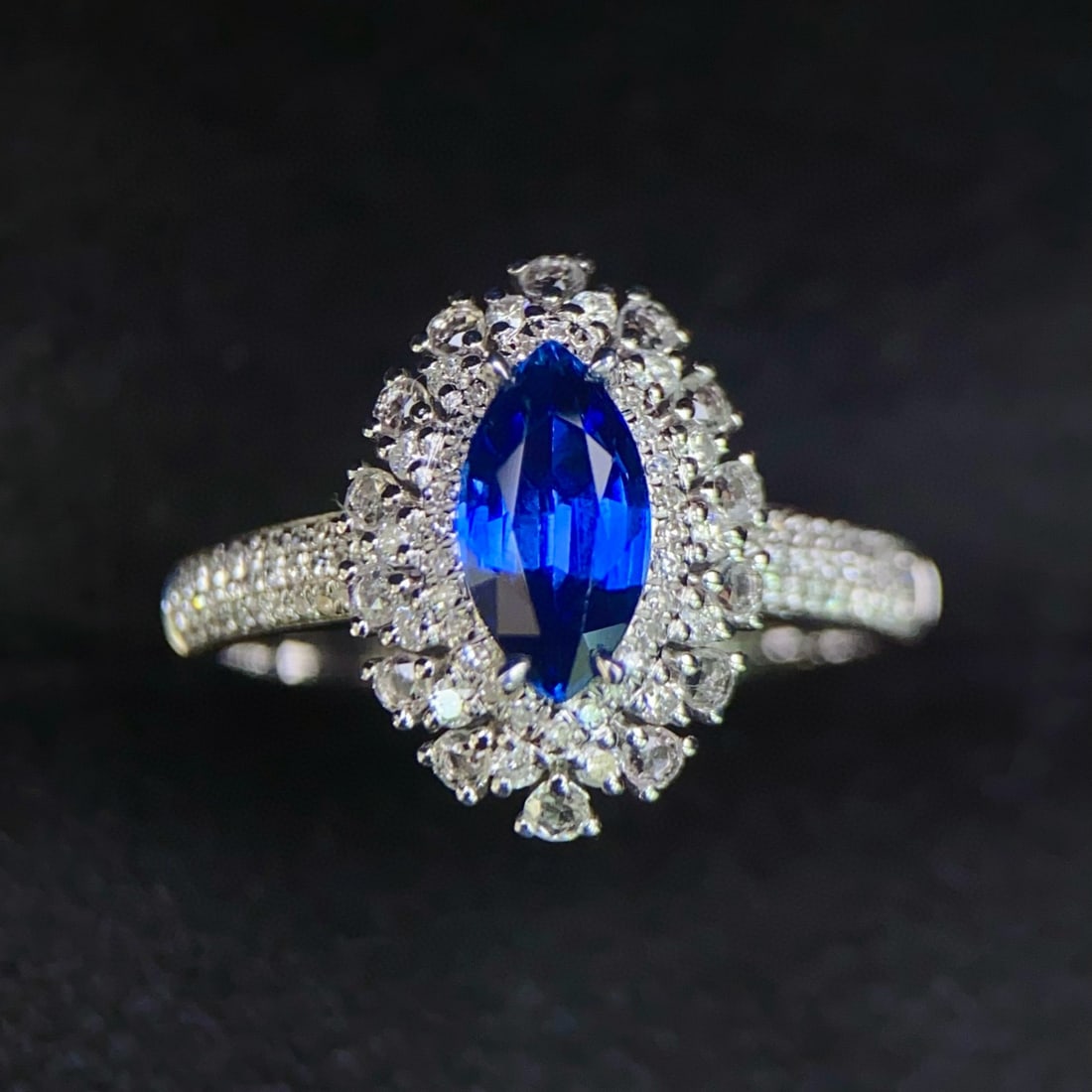 14k Gold 1.15 Ct Natural Sapphire & Diamond & Sapphire Ring (1 of 5)