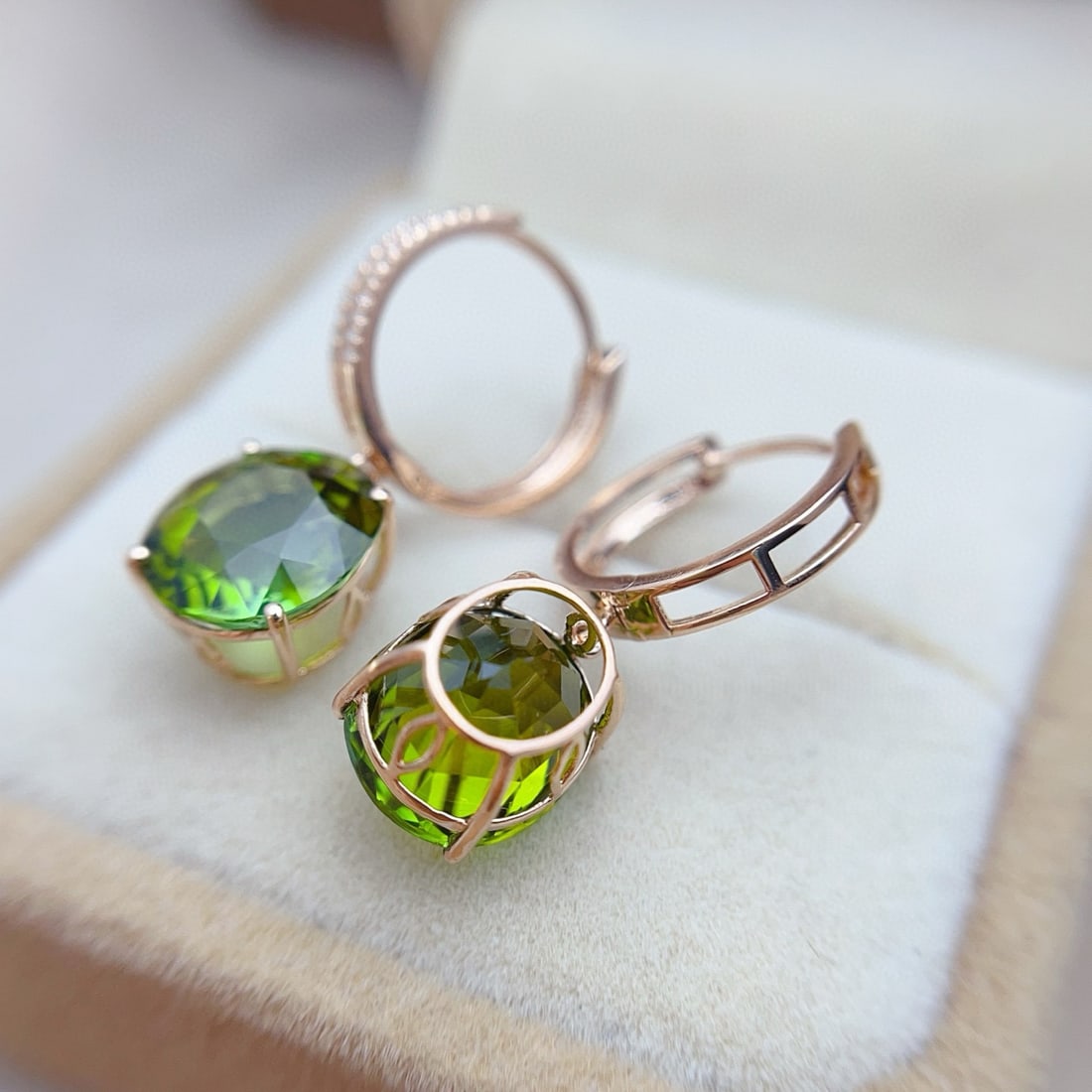 14k Gold 8.25 Ct Natural Tourmaline & Diamond Earrings - 4