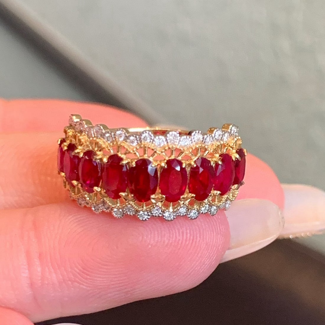 14k Gold 2.05 Ctw Natural Ruby & Diamond Ring - 5
