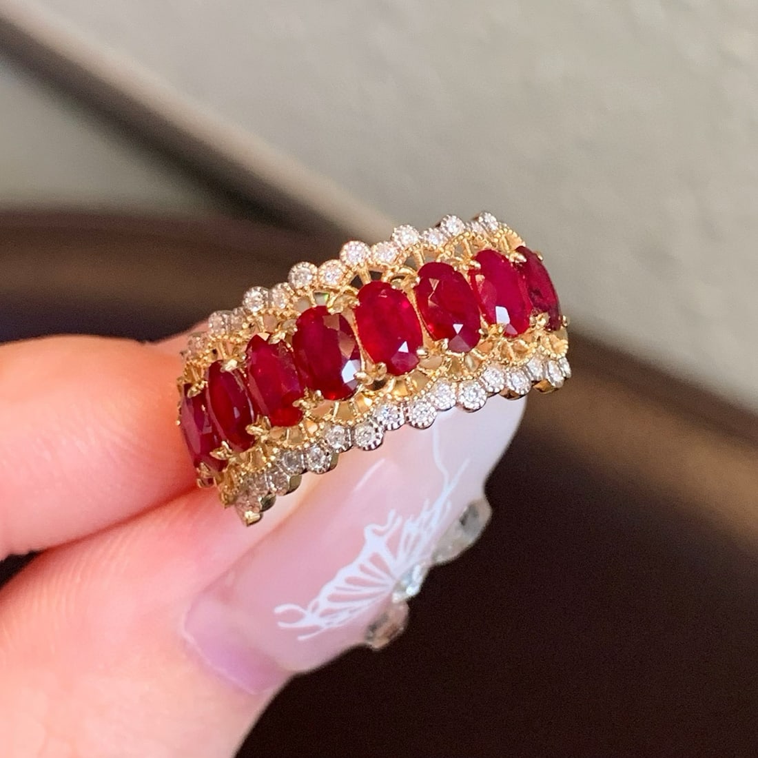 14k Gold 2.05 Ctw Natural Ruby & Diamond Ring - 6