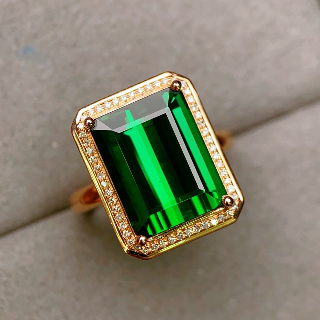 14k Gold 8.06 Ctw Natural Tourmaline & Diamond Ring - 3