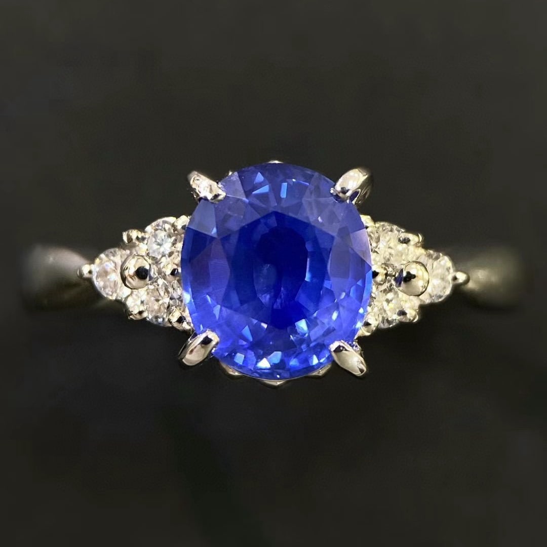 14k Gold 2.55 Ctw Natural Sapphire & Diamond Ring (1 of 4)