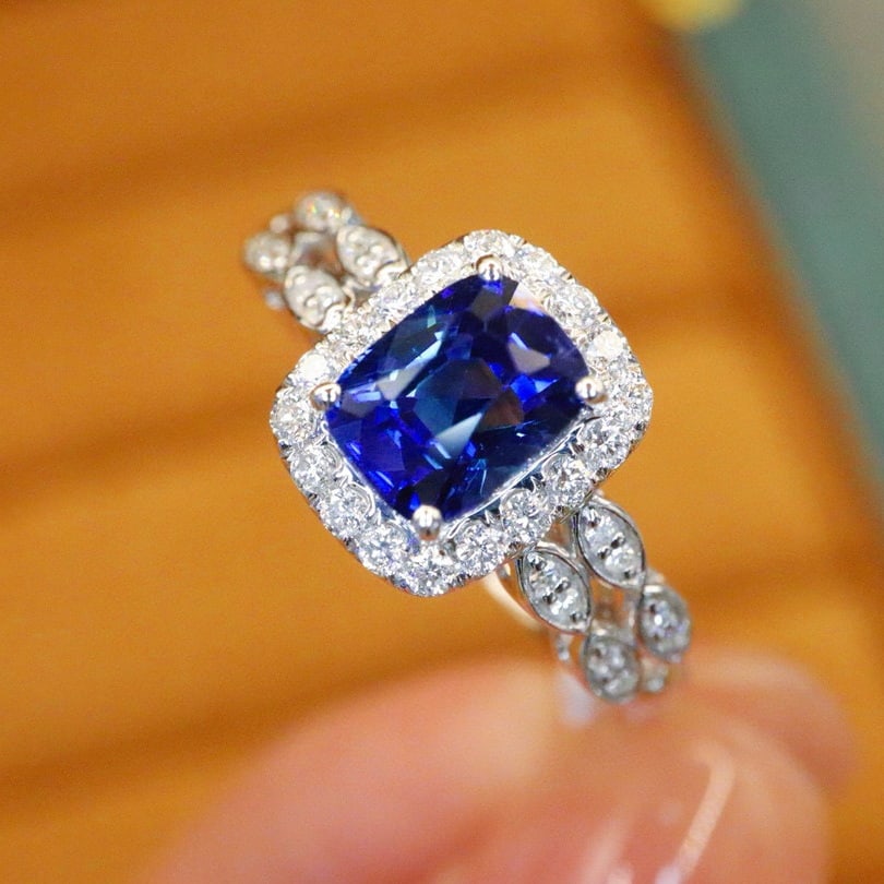 14k Gold 1.41 Ctw Natural Sapphire & Diamond Ring - 3