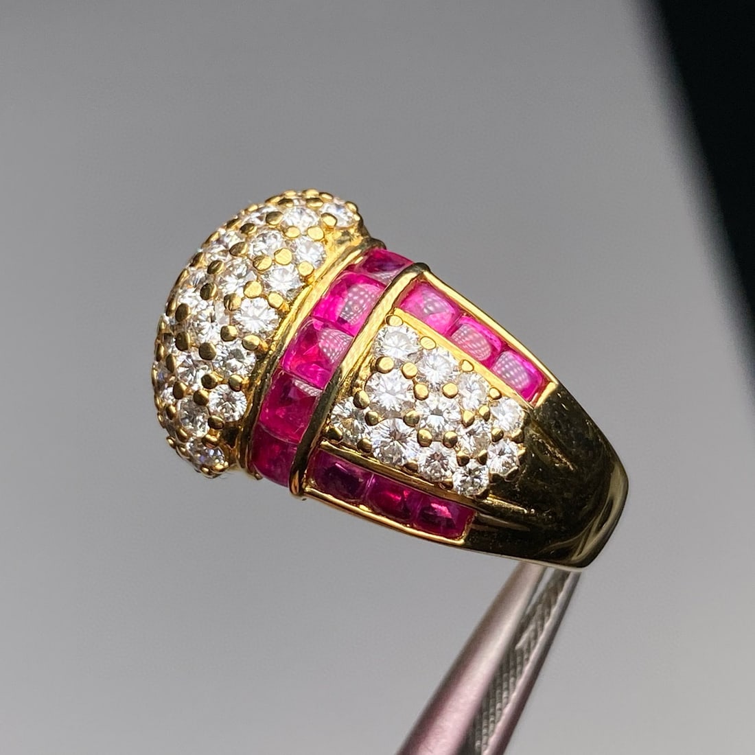 14k Gold 3.98 Ctw Natural Ruby & Diamond Ring - 5