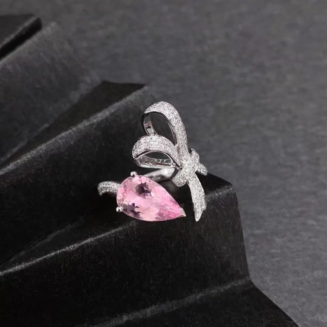 14k Gold 2.14 Ctw Natural Morganite & Diamond Ring - 3