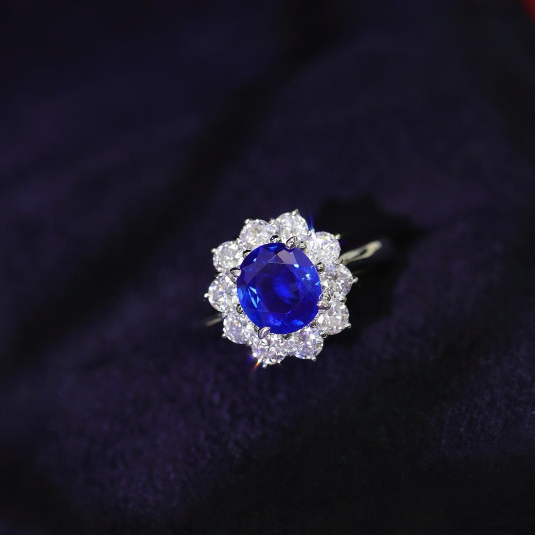 14k Gold 2.27 Ctw Natural Sapphire & Diamond Ring - 7