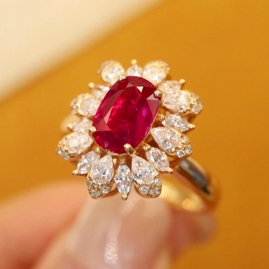 14k Gold 1.80 Ctw Natural Ruby & Diamond Ring/pendant( Without Chain ) - 2