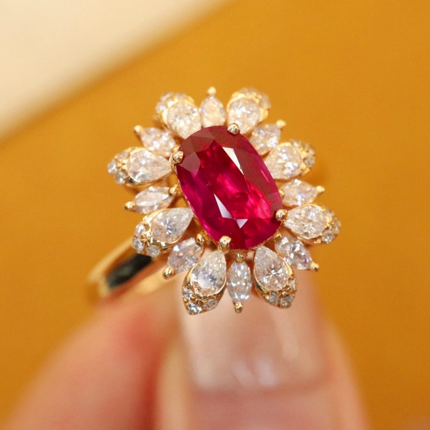 14k Gold 1.80 Ctw Natural Ruby & Diamond Ring/pendant( Without Chain ) - 3