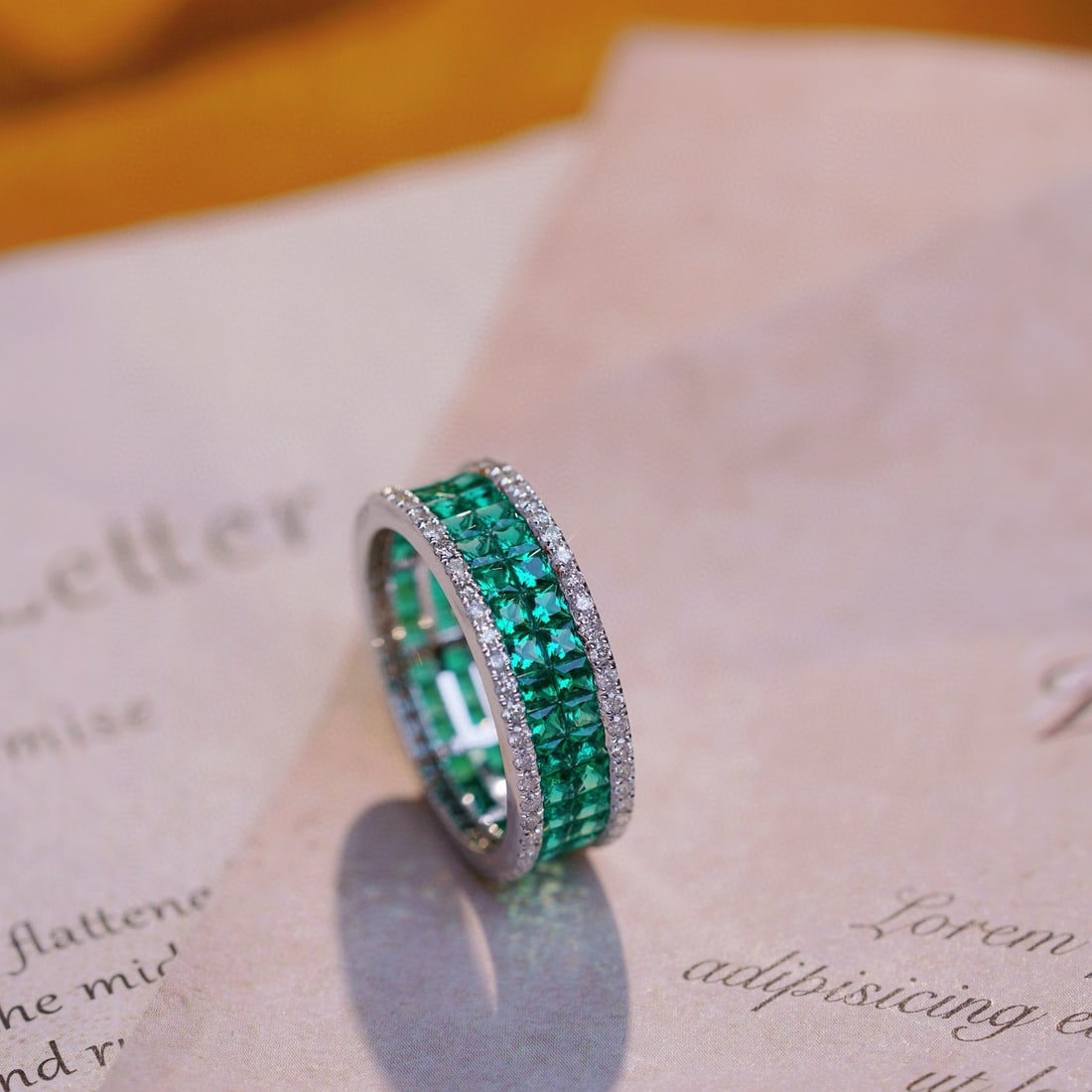 14k Gold 2.80 Ctw Vivid Green Natural Emerald & Diamond Ring - 6