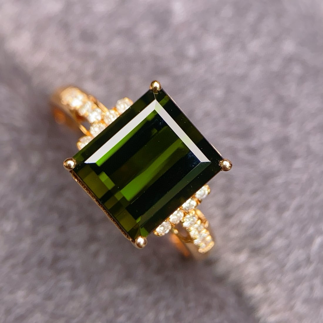 14k Gold 3.99 Ctw Natural Tourmaline & Diamond Ring - 3