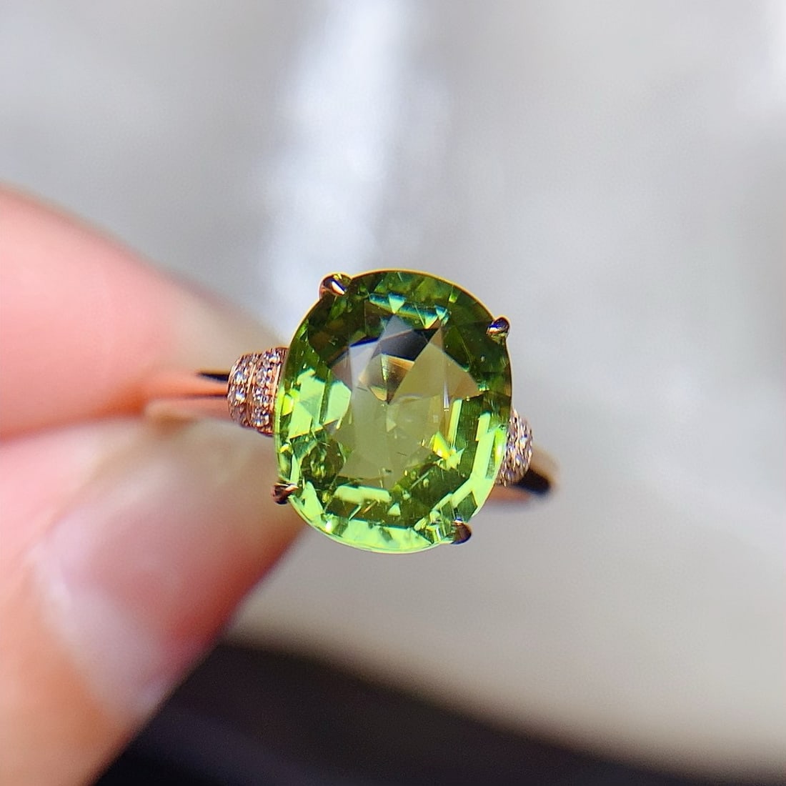 14k Gold 3.60 Ct Natural Tourmaline & Diamond Ring - 4