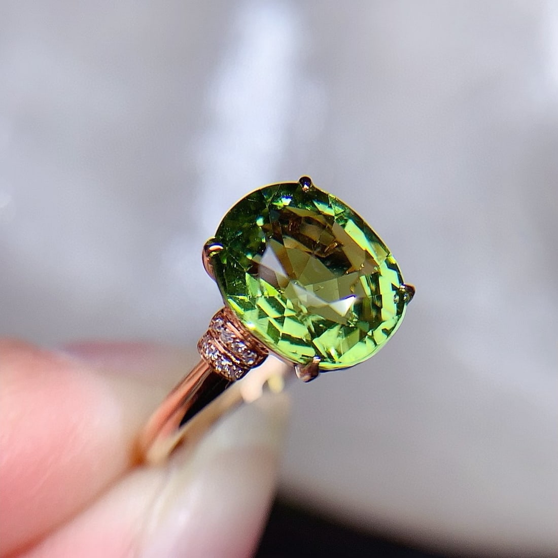 14k Gold 3.60 Ct Natural Tourmaline & Diamond Ring - 5