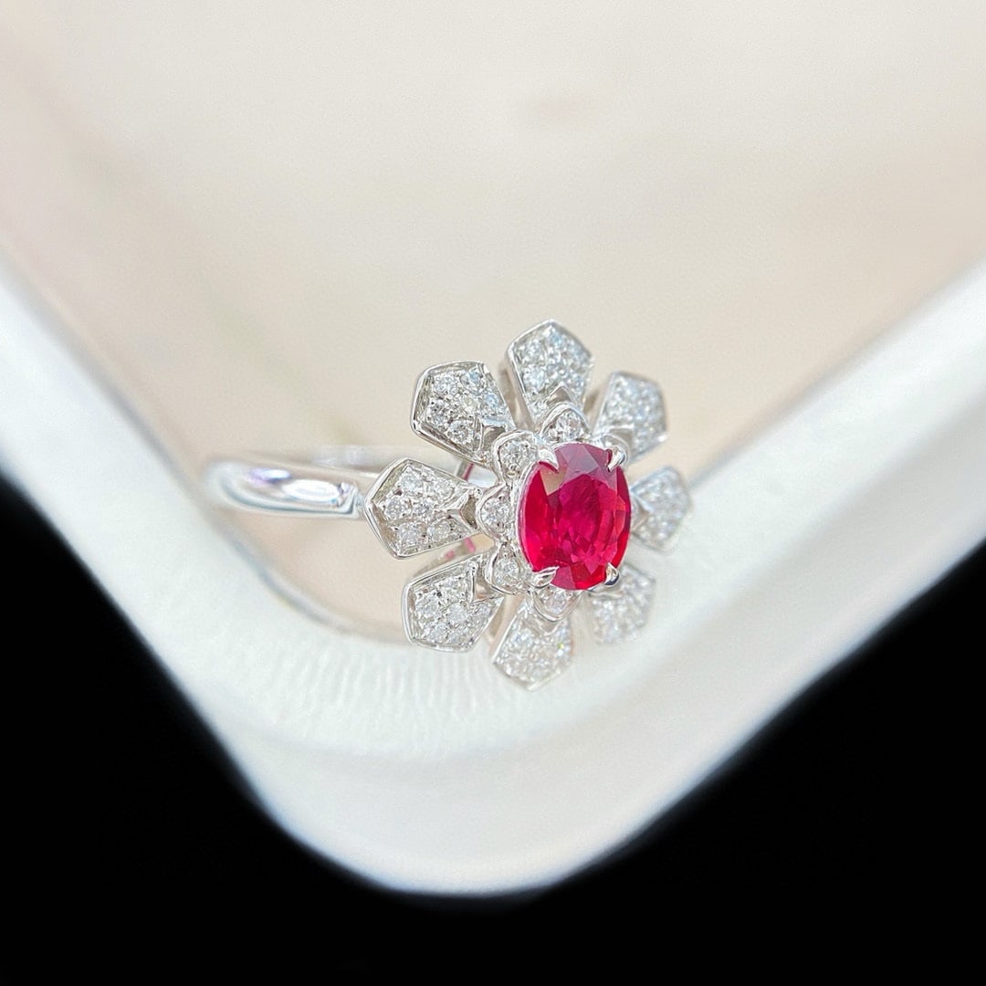 14k Gold 0.69 Ctw Natural Ruby & Diamond Ring - 2