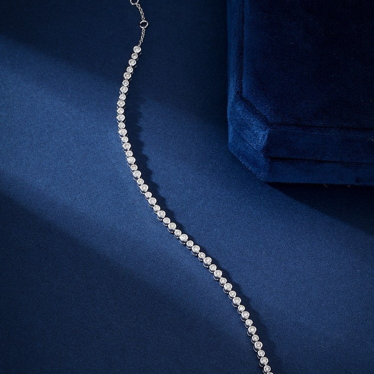 14k Gold 1.02 Ct Natural H Diamond Bracelet - 2