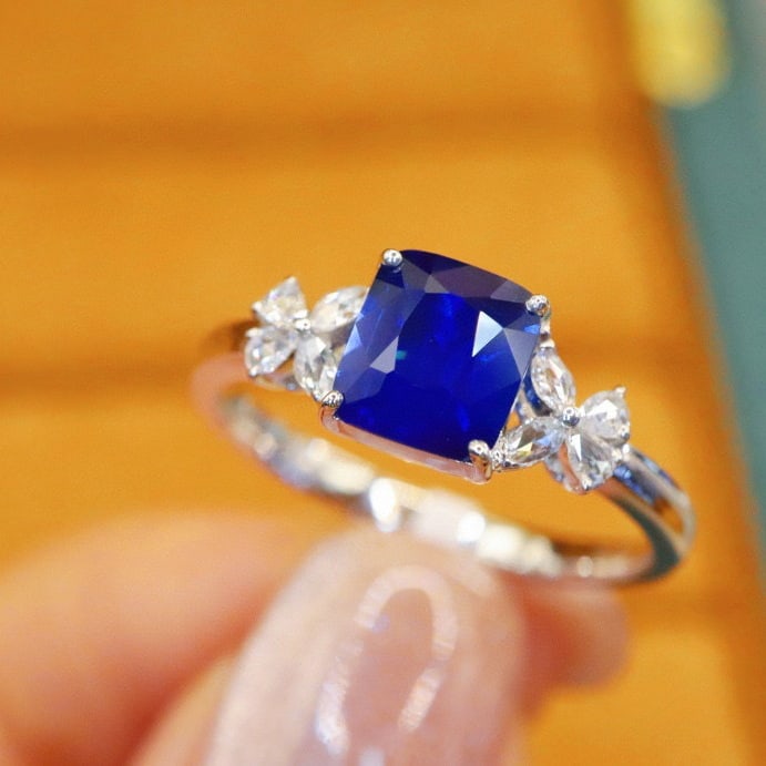 14k Gold 1.18 Ctw Natural Sapphire & Diamond Ring - 2