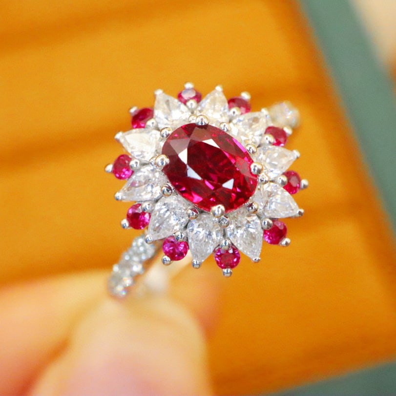 14k Gold 1.73 Ctw Natural Ruby & Diamond Ring/pendant( Without Chain ) - 3