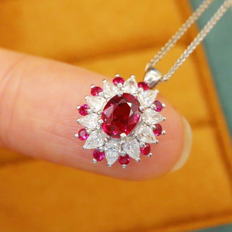 14k Gold 1.73 Ctw Natural Ruby & Diamond Ring/pendant( Without Chain ) - 5