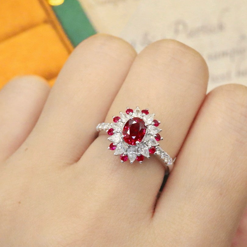 14k Gold 1.73 Ctw Natural Ruby & Diamond Ring/pendant( Without Chain ) - 7