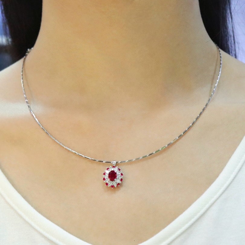 14k Gold 1.73 Ctw Natural Ruby & Diamond Ring/pendant( Without Chain ) - 8