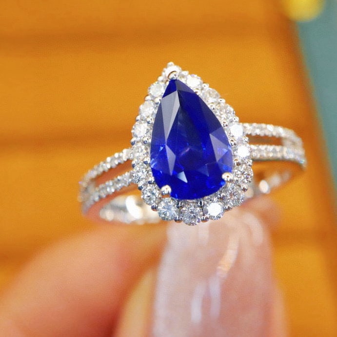 14k Gold 2.00 Ctw Natural Sapphire & Diamond Ring - 3