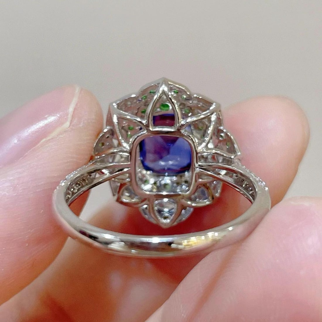 14k Gold 3.11 Ctw Natural Sapphire & Diamond Ring - 5