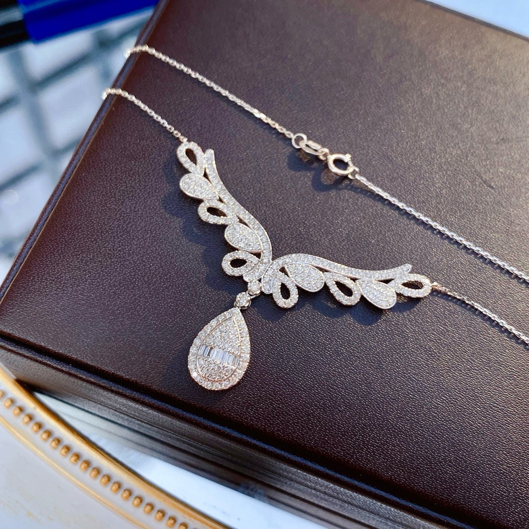 14k Gold 1 Ct Natural H Diamond Necklace - 3