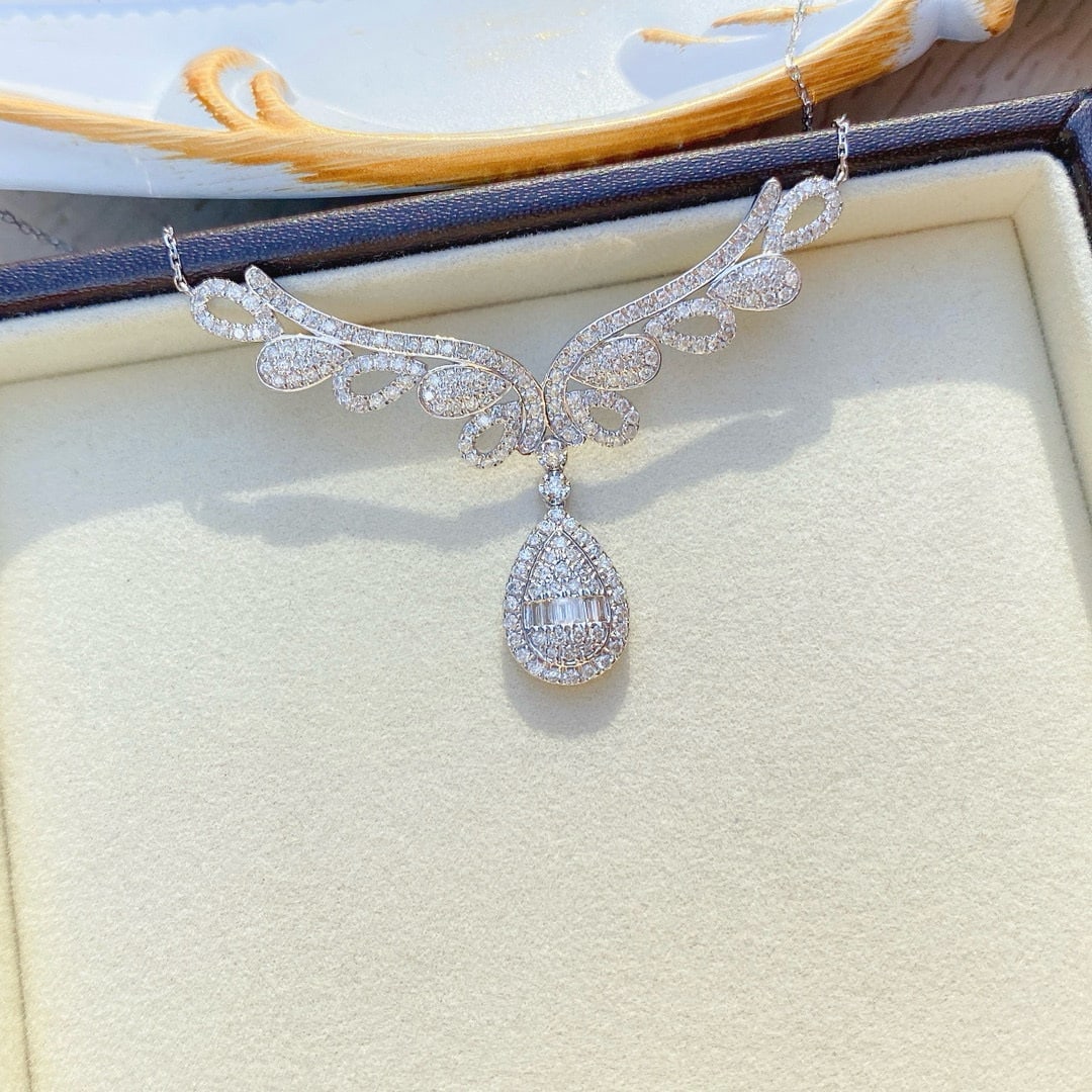 14k Gold 1 Ct Natural H Diamond Necklace - 4