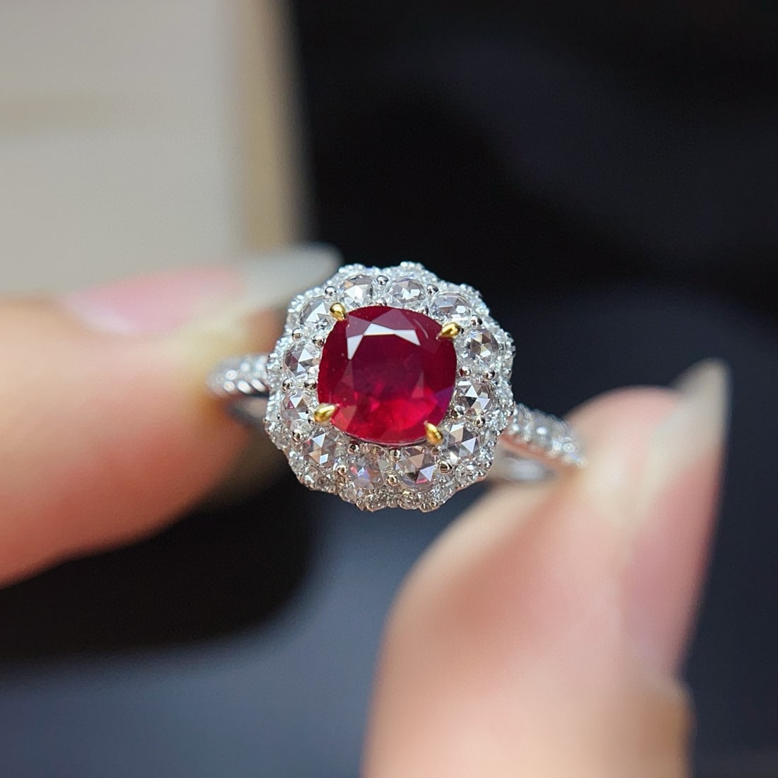 14k Gold 1.53 Ctw Natural Ruby & Diamond Ring - 2