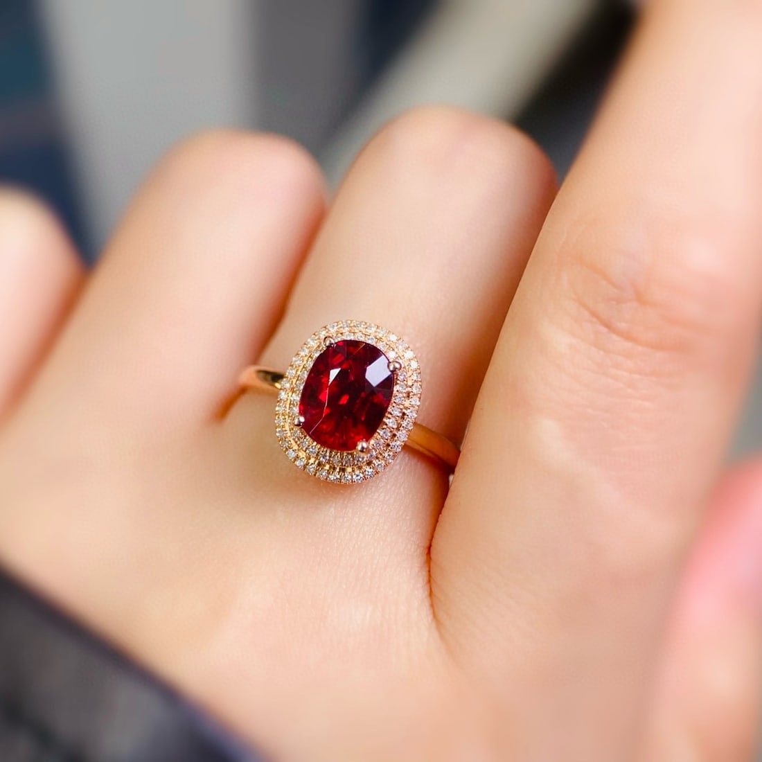 14k Gold 2.25 Ctw Natural Tourmaline & Diamond Ring - 2