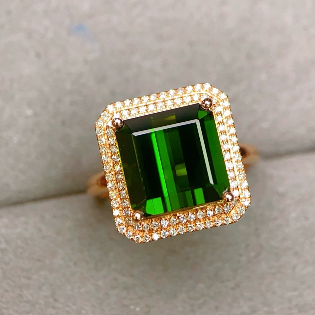 14k Gold 6.45 Ctw Natural Tourmaline & Diamond Ring - 2