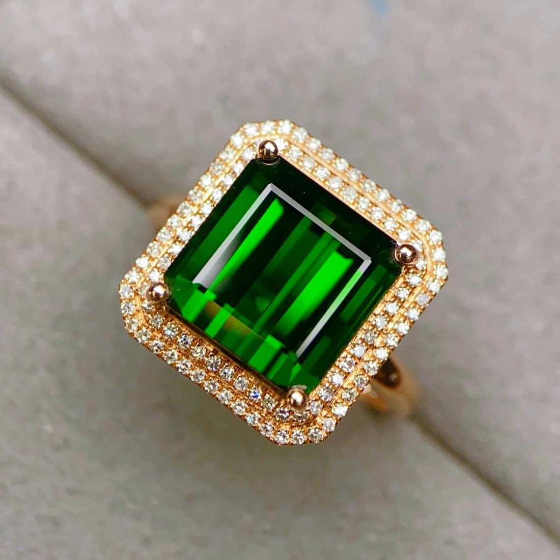 14k Gold 6.45 Ctw Natural Tourmaline & Diamond Ring - 5