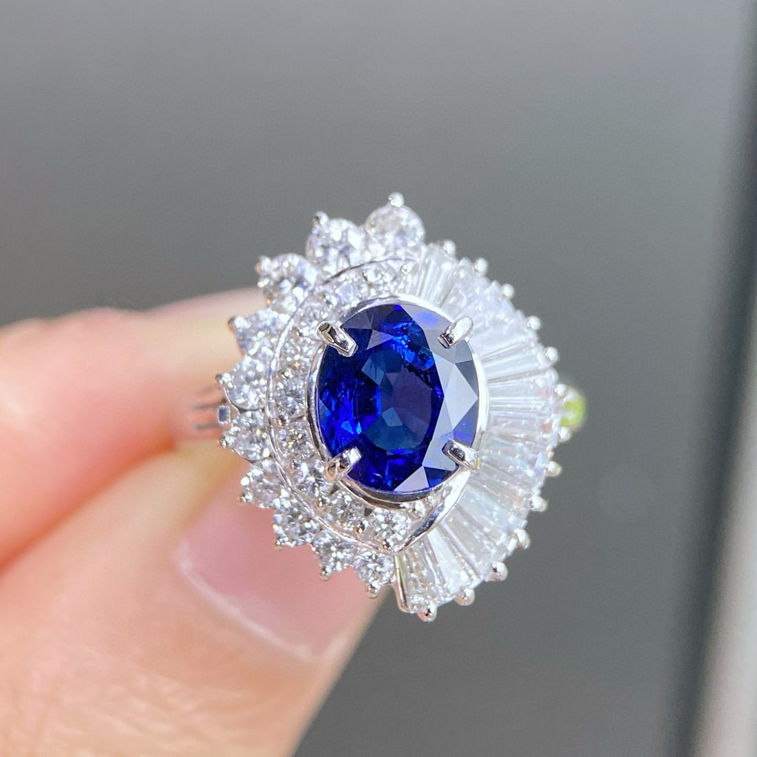 14k Gold 2.64 Ctw Natural Sapphire & Diamond Ring - 3