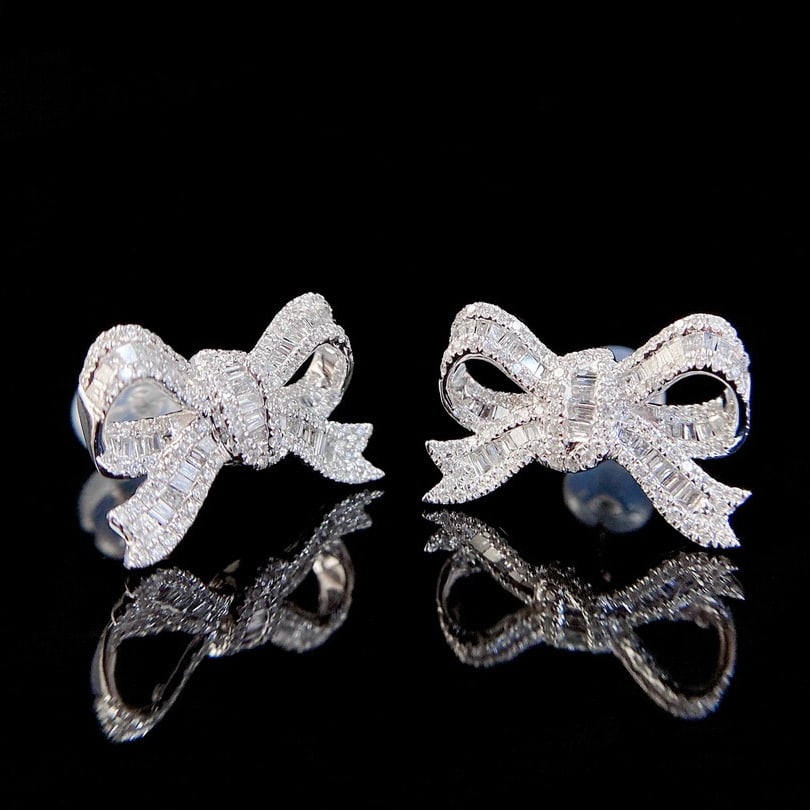 14k Gold 0.8 Ct Natural H Diamond Earrings - 4