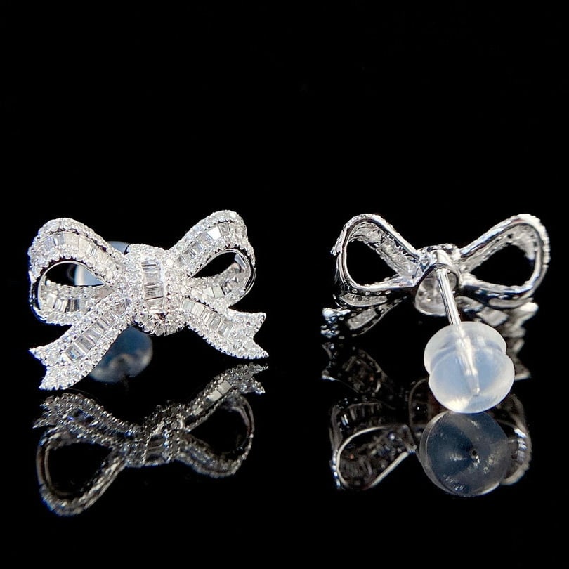 14k Gold 0.8 Ct Natural H Diamond Earrings - 5