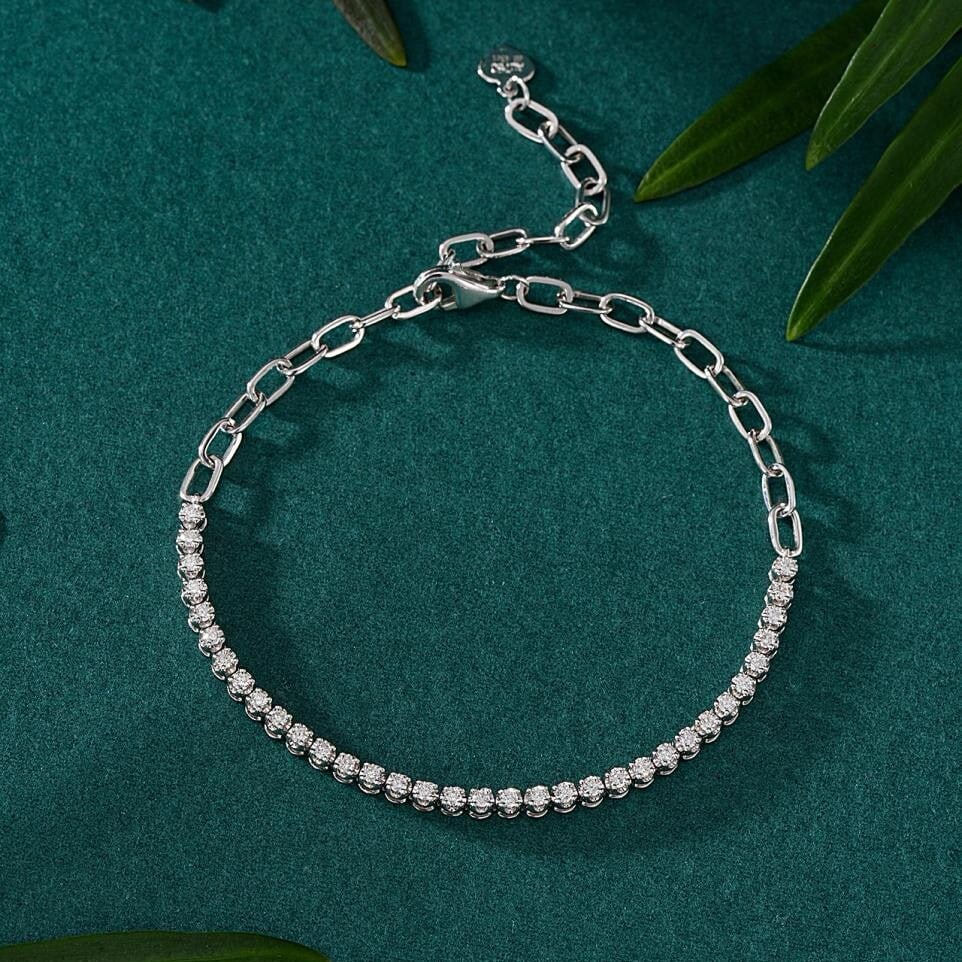 14k Gold 0.45 Ct Natural H Diamond Bracelet (1 of 5)